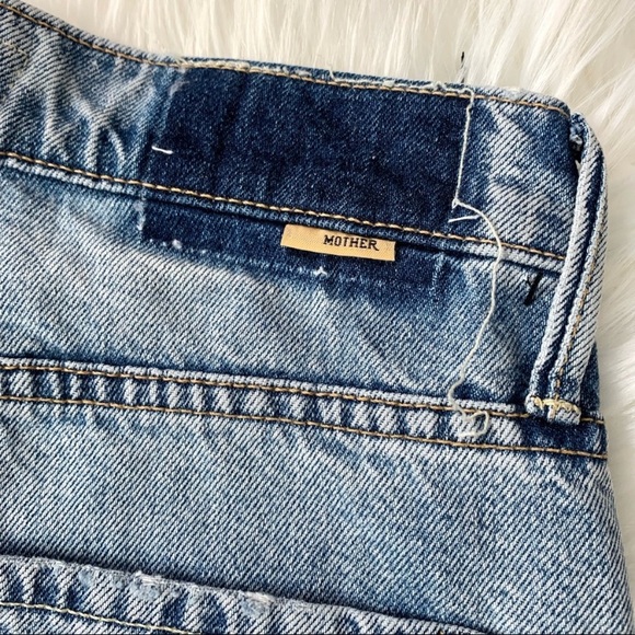 MOTHER Trickster Fray Bermuda Denim Shorts in WIN SOME LOSE SOME SIZE 24 NWT - Picture 12 of 15